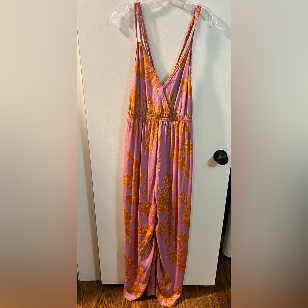 Bila Pink and Orange Floral Jumpsuit